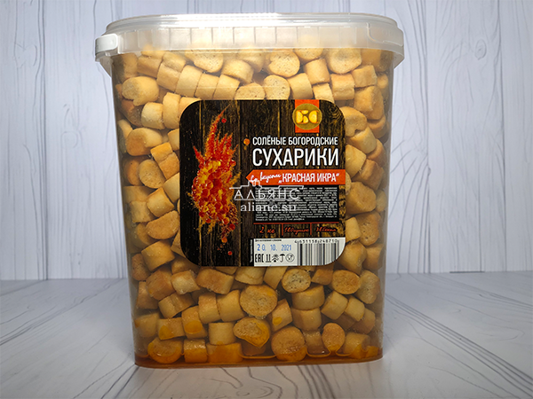 Сухарики с красной икрой в Малаховке