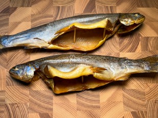 Окунь морской холодного копчения: Форель радужная х/к